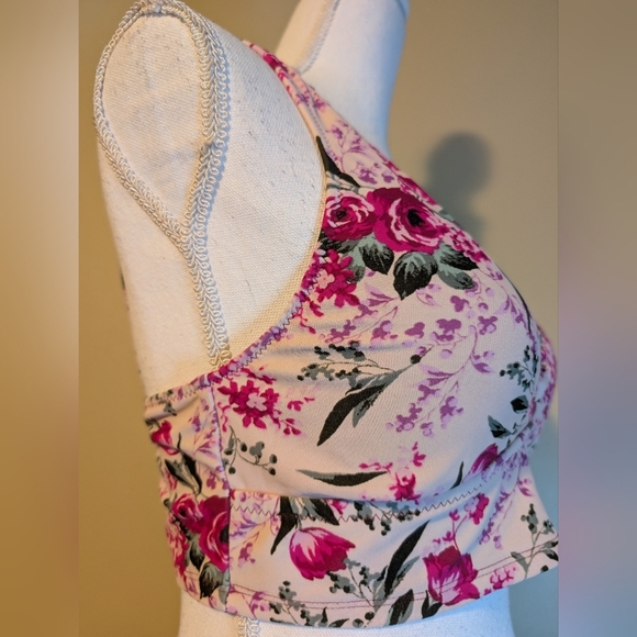 Mossimo Green Pink Floral Ruffle Bikini Top & Bottom - Picture 11 of 16